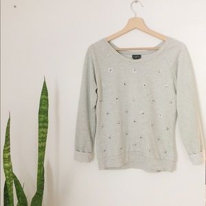 Sweater with adorable floral gems:)